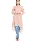 Danya-Double Layered Kurti-Pink-Off White