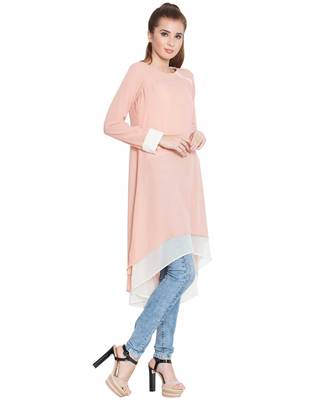 Danya-Double Layered Kurti-Pink-Off White 3