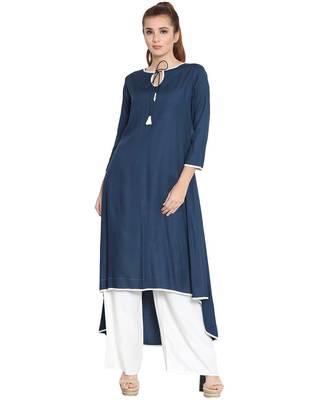 Soniyo-Asymmetrical Kurti-Blue 1