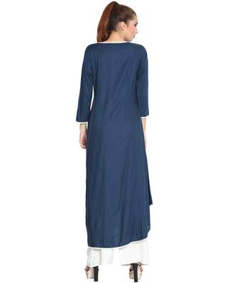 Soniyo-Asymmetrical Kurti-Blue 3
