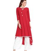 Sodiyo-Asymmetrical Kurti-Red