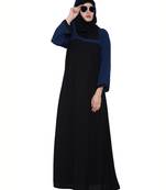 Hafsah-Dual Colour Abaya Dress-Black & Blue