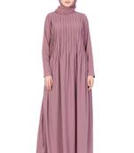 Pintuck Abaya - Puce Pink