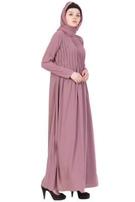 Pintuck Abaya - Puce Pink 3