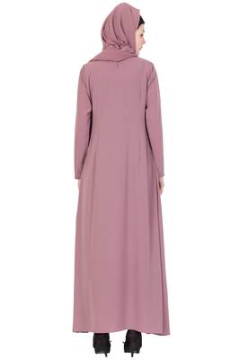 Pintuck Abaya - Puce Pink 4