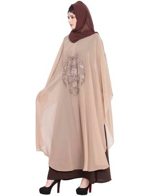 Ecrin- Two Pieces Set-Embroidered Cape With Inner Abaya 2