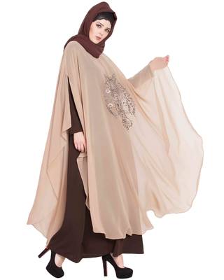 Ecrin- Two Pieces Set-Embroidered Cape With Inner Abaya 3