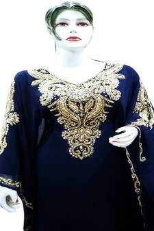 Royal Moroccan Beautiful Zari Work Jilbab Jalabiya Kaftan Dress