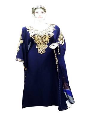 Royal Moroccan Beautiful Zari Work Jilbab Jalabiya Kaftan Dress 2