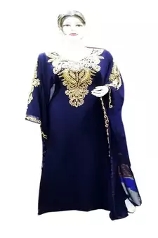 Royal Moroccan Beautiful Zari Work Jilbab Jalabiya Kaftan Dress