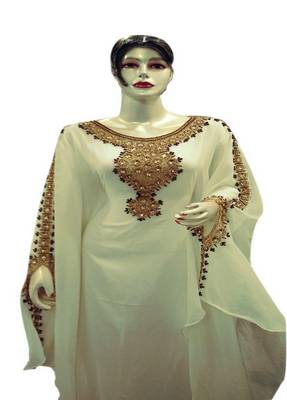 Royal Moroccan Beautiful Zari Work Jilbab Jalabiya Kaftan Dress 2