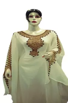 Royal Moroccan Beautiful Zari Work Jilbab Jalabiya Kaftan Dress