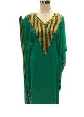 Royal Moroccan Beautiful Zari Work Jilbab Jalabiya Kaftan Dress 1