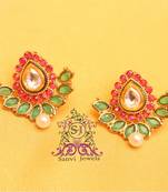 Gorgeous Ruby Emerald Kundan Studs