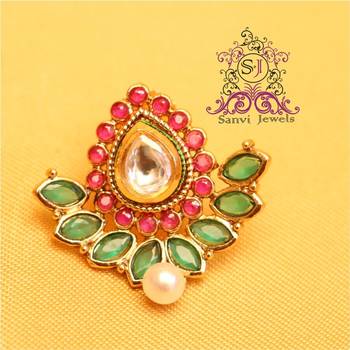 Gorgeous Ruby Emerald Kundan Studs 2