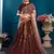 Brown Gilter Sequins Embroidered Satin Semi Stitched bridal lehenga