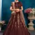 Brown Gilter Sequins Embroidered Satin Semi Stitched bridal lehenga