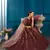 Brown Gilter Sequins Embroidered Satin Semi Stitched bridal lehenga