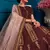 Brown Gilter Sequins Embroidered Satin Semi Stitched bridal lehenga
