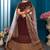 Brown Embroidered Satin Semi Stitched Bridal lehenga