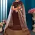 Brown Embroidered Satin Semi Stitched Bridal lehenga