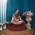 Brown Embroidered Satin Semi Stitched Bridal lehenga