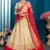 Beige Embroidered Satin Semi Stitched bridal lehenga