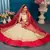 Beige Embroidered Satin Semi Stitched bridal lehenga