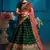 Green Embroidered Satin Semi Stitched bridal lehenga