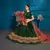 Green Embroidered Satin Semi Stitched bridal lehenga