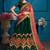 Green Resham And Zari Embroidered Satin Semi Stitched bridal lehenga