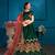 Green Resham And Zari Embroidered Satin Semi Stitched bridal lehenga