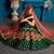 Green Resham And Zari Embroidered Satin Semi Stitched bridal lehenga