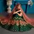 Green Resham And Zari Embroidered Satin Semi Stitched bridal lehenga