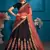 Navy Blue Resham And Gilter Sequins Embroidered Satin Semi Stitched bridal lehenga