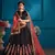Navy Blue Resham And Gilter Sequins Embroidered Satin Semi Stitched bridal lehenga