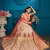 Peach Embroidered Satin Semi Stitched bridal lehenga