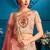 Charming Peach Embroidered Satin Semi Stitched Bridal Lehenga