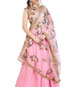 Light Pink lehenga with Embroidered Choli & Dupatta