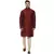 Maroon plain raw silk kurta pajama