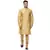 Gold plain raw silk kurta pajama