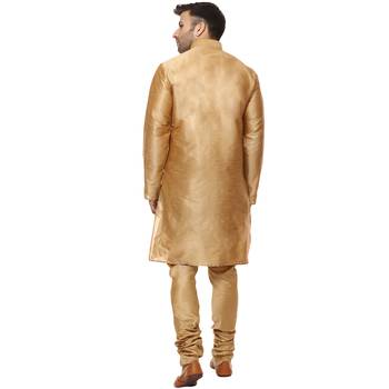 Gold Plain Raw Silk Kurta Pajama 4
