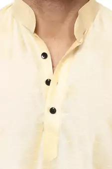 Beige Plain Raw Silk Kurta Pajama