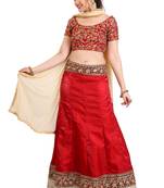Maroon Banglori silk embroidered Lehenga choli with dupatta
