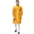 Yellow Raw Silk Plain Kurta for Men 