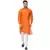 Orange Plain Cotton Men Kurtas