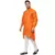 Orange Plain Cotton Men Kurtas