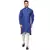 Blue Plain Cotton Men Kurtas