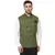Green Plain Jute Cotton Nehru Jacket