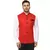 Red Plain Cotton Poly Nehru Jacket